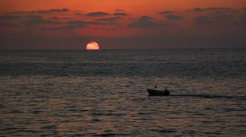 Sunset Boat Stock Photos