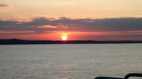 Sunset from a boat sea Stock Footage 661437