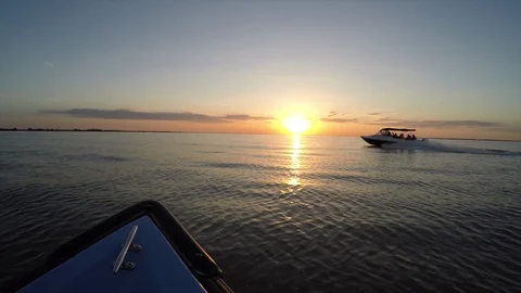 Sunset with Boat on the Sea Video stock 101070067