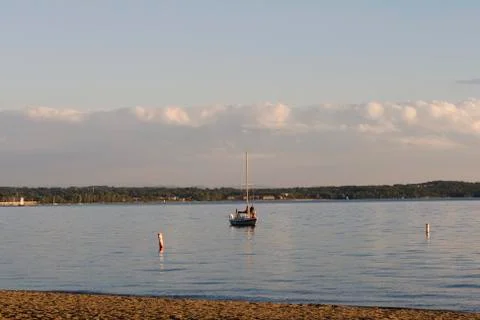 Sunset boating Stock Photos