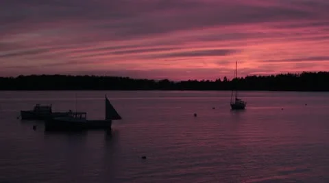 Sunset Boats 1 Video stock 11147308