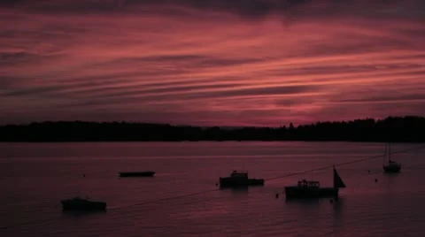 Sunset Boats 2 Video stock 11147311