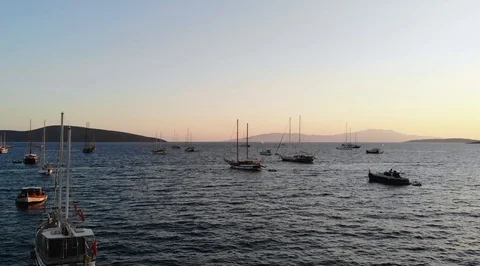 Sunset Boats Video stock 117358922