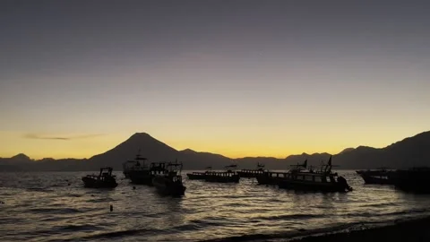 Sunset with Boats Stock Footage 233394194