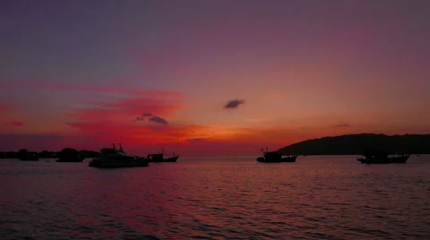Sunset Boats Time Lapse 動画素材 50886513
