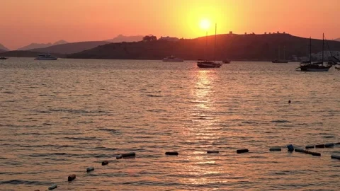 Sunset in Bodrum Marina, Turkey Stock Footage 166726264