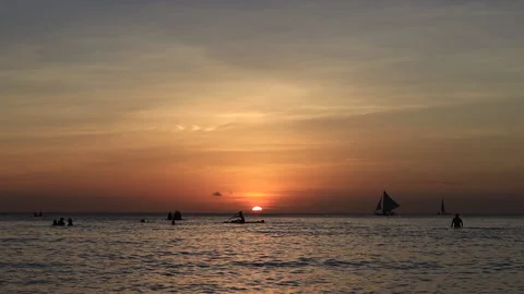 Sunset On Boracay Island Philippines Video stock 171125822