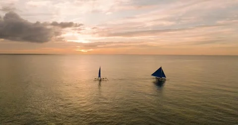 Sunset in Boracay. Philippines. Stock Footage 266922032