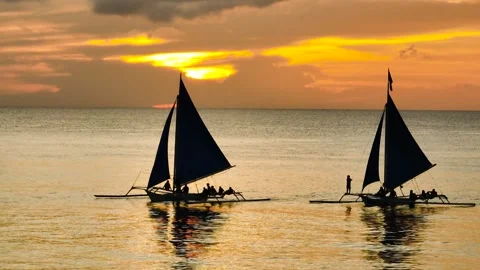 Sunset in Boracay. Philippines. Stock Footage 267186501