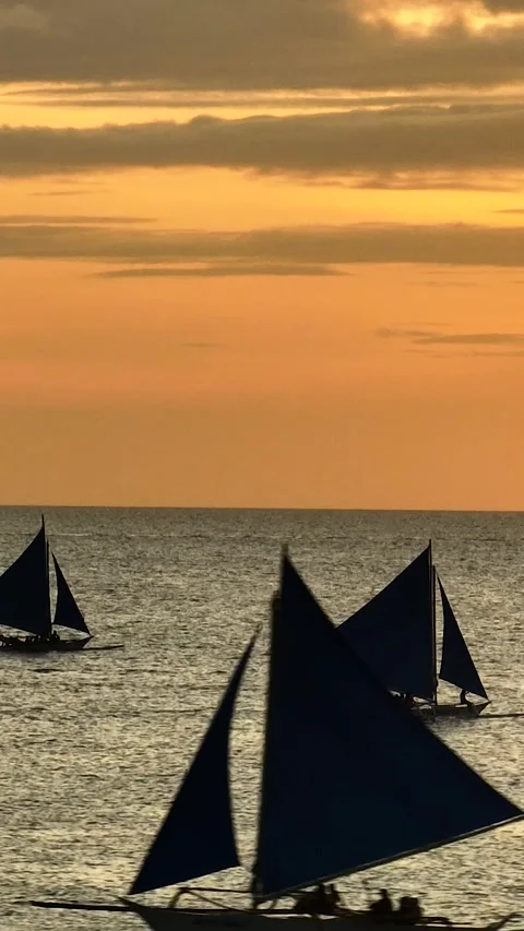 Sunset in Boracay. Philippines. Stock Footage 342835310
