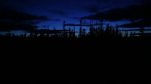Sunset boreal forest  / couché de soleil de la forêt boréale Stock Footage 12410462