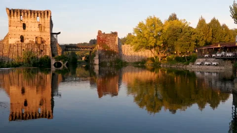 Sunset in Borghetto, Italy Stock Footage 162849990