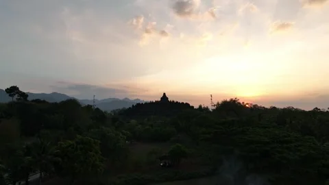 Sunset at Borobudur Temple Stock Footage 307777882