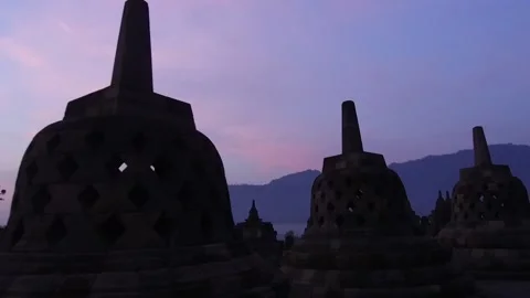 Sunset at Borobudur Temple, Java, Indonesia Stock Footage 131151142