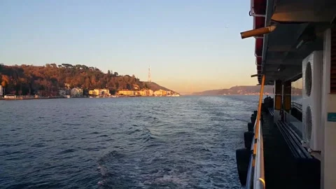 Sunset bosphorus and bosphorus bridge 스톡 동영상 145095161