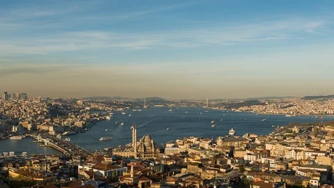 Sunset in Bosphorus time lapse Stock Footage 101160573