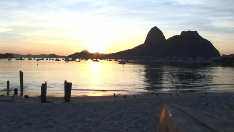 Sunset at the Botafogo's beach - September 30th, 2010 - Rio de Janeiro, Brazil Stock Footage 317256838