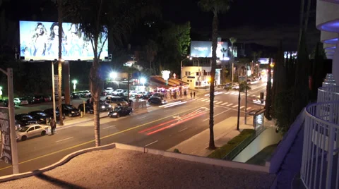 Sunset Boulevard Night Timelapse Los Angeles Stock Footage 38273706