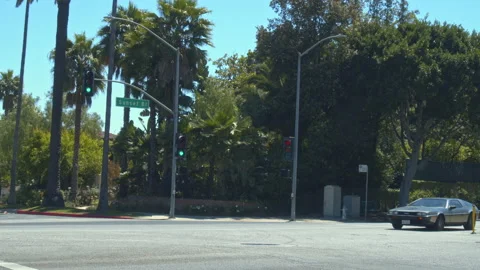 Sunset Boulevard - Traffic training at intersection Stock Footage 131199624