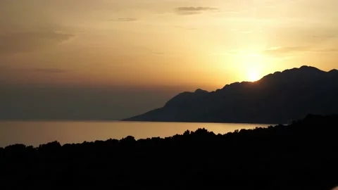 Sunset in Brela Croatia Stock Footage 168973469