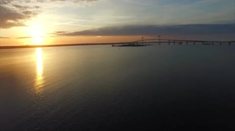 Sunset With Bridge Stock Footage 50791420