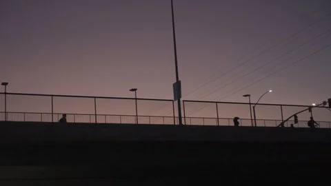 Sunset bridge Stock Footage 130080443