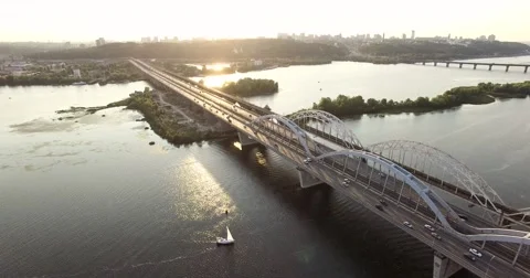 Sunset Bridge Road And Traffic Stock Footage 67496386