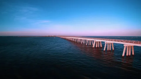 Sunset Bridge Side View - Animated Scene Video stock 307893765