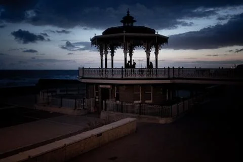 Sunset in Brighton close to the pier. Stock Photos