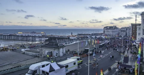 Sunset in Brighton Stock Footage 66359391