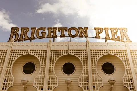 Sunset on the Brighton pier Stock Photos