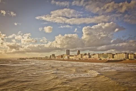 Sunset on the Brighton pier Foto stock