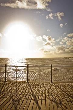 Sunset on the Brighton pier Foto stock