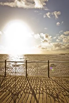 Sunset on the Brighton pier Stock Photos