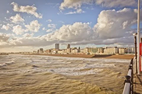Sunset on the Brighton pier Foto stock