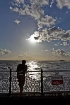 Sunset on the Brighton pier Stock Photos
