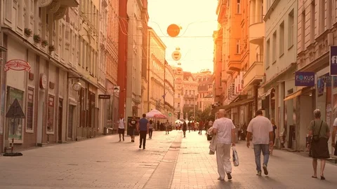 Sunset in Brno in the Czech Republic Stock Footage 119020001