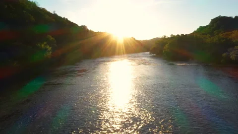 Sunset Broad River Stock Footage 132268694
