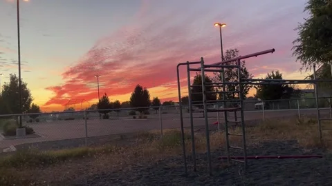 Sunset Broken Playset Stock Footage 213001099