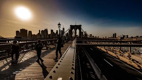 Sunset Brooklyn brigde Stock Photos