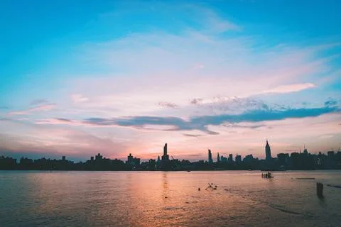 Sunset from Brooklyn 库存照片