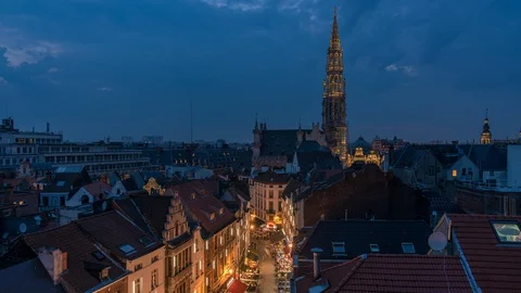 Sunset in Brussels Stock Footage 129051540