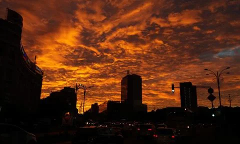 Sunset in Bucharest Photos