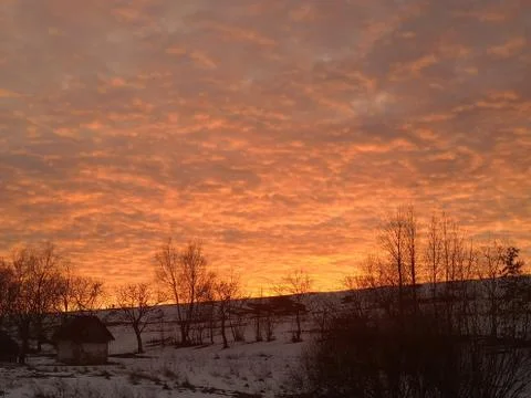 Sunset in Bucovina Stock Photos