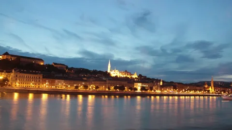 Sunset in Budapest Stock Footage 30078635