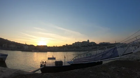Sunset in Budapest Stock Footage 99585650
