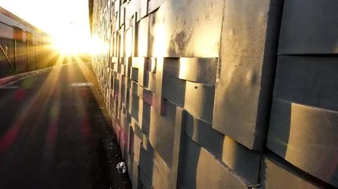 Sunset on building Stock Photos