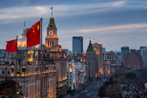 Sunset on the Bund Stock Photos