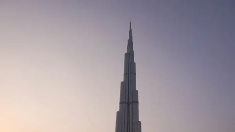 Sunset at Burj Khalifa, Dubai Stock Footage 99270773
