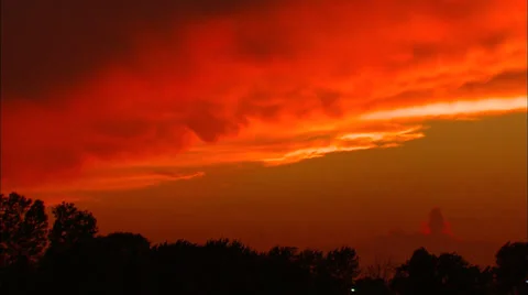 Sunset Burning Stock Footage 30809024